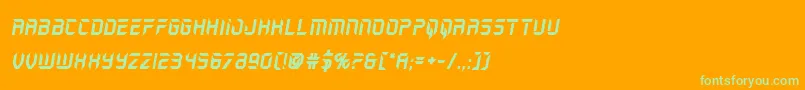 holojacketboldital Font – Green Fonts on Orange Background