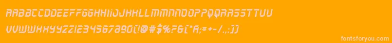 holojacketboldital Font – Pink Fonts on Orange Background