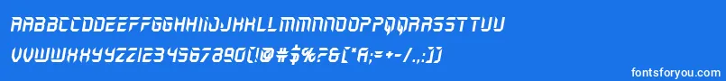 フォントholojacketboldital – 青い背景に白い文字