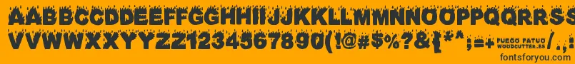 FuegoFatuo Font – Black Fonts on Orange Background