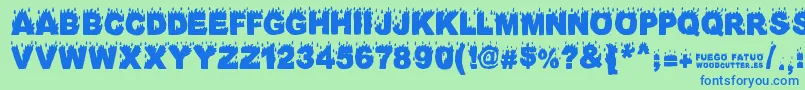 FuegoFatuo Font – Blue Fonts on Green Background