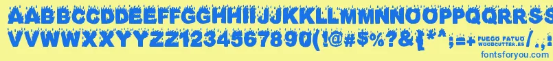 FuegoFatuo Font – Blue Fonts on Yellow Background