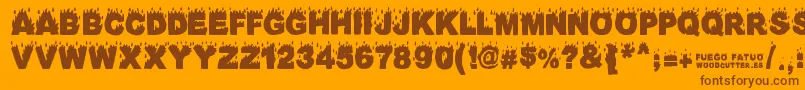 FuegoFatuo Font – Brown Fonts on Orange Background