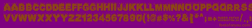 FuegoFatuo Font – Brown Fonts on Purple Background