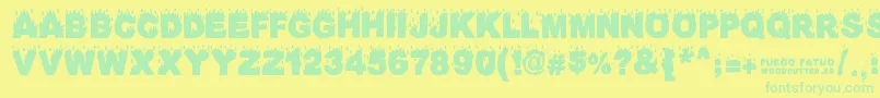 FuegoFatuo Font – Green Fonts on Yellow Background