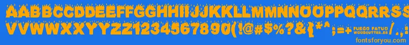 FuegoFatuo Font – Orange Fonts on Blue Background