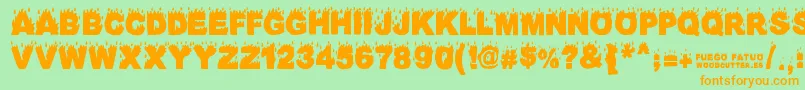 FuegoFatuo Font – Orange Fonts on Green Background