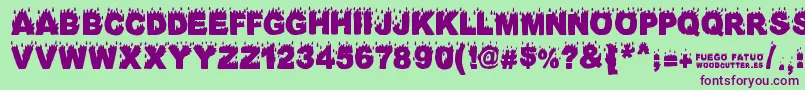 FuegoFatuo Font – Purple Fonts on Green Background