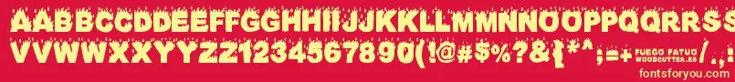 FuegoFatuo Font – Yellow Fonts on Red Background