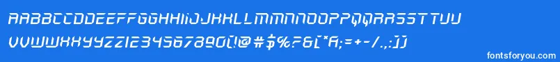 フォントholojacketexpandital – 青い背景に白い文字