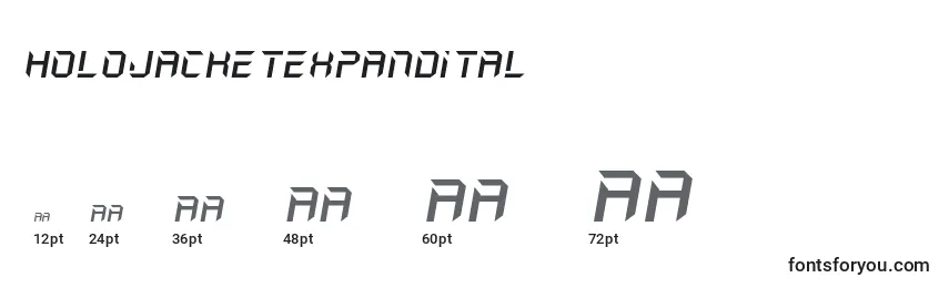 Размеры шрифта Holojacketexpandital (129793)