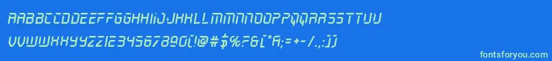 holojacketital Font – Green Fonts on Blue Background