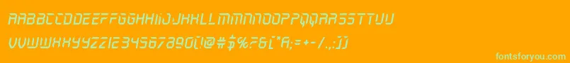 holojacketital-Schriftart – Grüne Schriften auf orangefarbenem Hintergrund