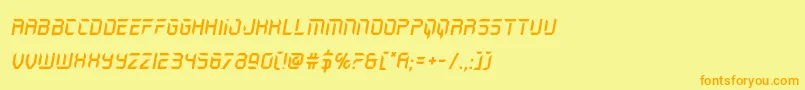 holojacketital Font – Orange Fonts on Yellow Background