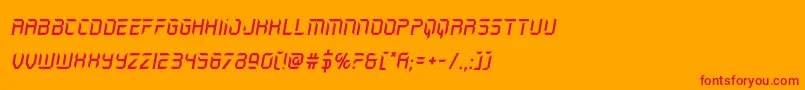 holojacketital Font – Red Fonts on Orange Background