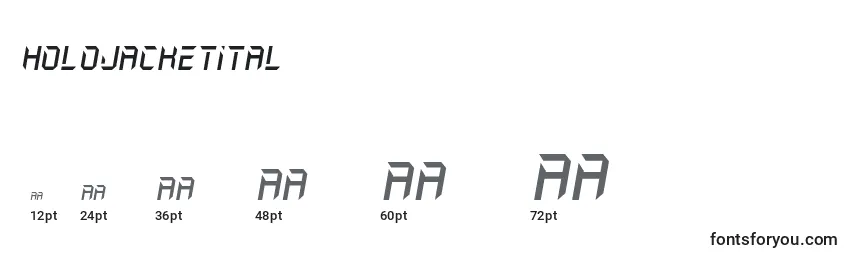 Размеры шрифта Holojacketital (129794)