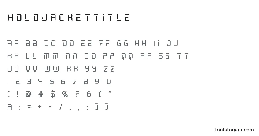 A fonte Holojackettitle (129796) – alfabeto, números, caracteres especiais