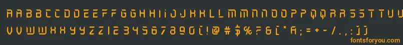 フォントholojackettitle – 黒い背景にオレンジの文字