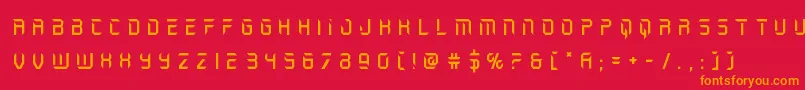 フォントholojackettitle – 赤い背景にオレンジの文字