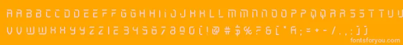 holojackettitle-Schriftart – Rosa Schriften auf orangefarbenem Hintergrund