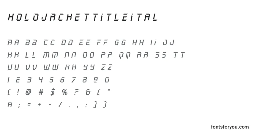 Шрифт Holojackettitleital (129797) – алфавит, цифры, специальные символы