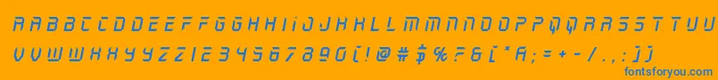 holojackettitleital Font – Blue Fonts on Orange Background