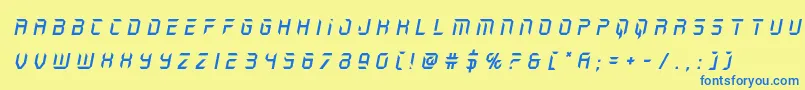 holojackettitleital Font – Blue Fonts on Yellow Background