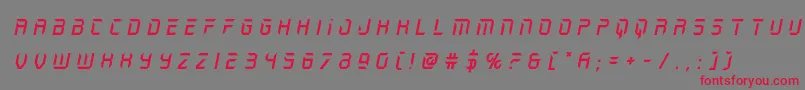 holojackettitleital-Schriftart – Rote Schriften auf grauem Hintergrund