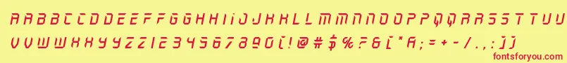 holojackettitleital Font – Red Fonts on Yellow Background