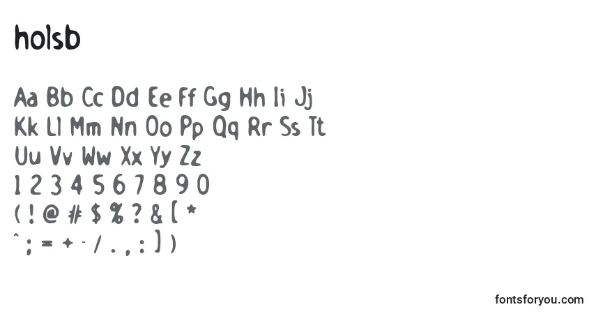Holsb    (129798)-fontti – aakkoset, numerot, erikoismerkit