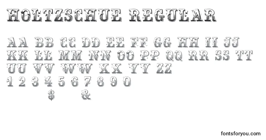 A fonte Holtzschue Regular – alfabeto, números, caracteres especiais