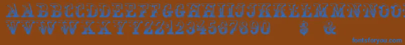 Holtzschue Regular Font – Blue Fonts on Brown Background