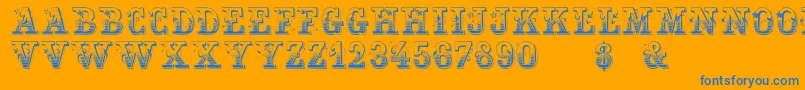 Holtzschue Regular Font – Blue Fonts on Orange Background