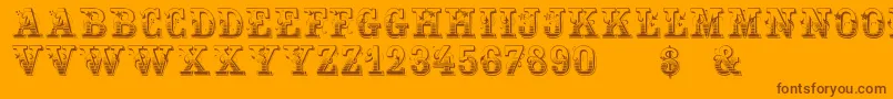 Holtzschue Regular Font – Brown Fonts on Orange Background