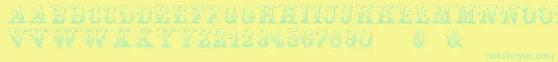 Holtzschue Regular-Schriftart – Grüne Schriften auf gelbem Hintergrund