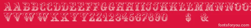 Holtzschue Regular Font – Pink Fonts on Red Background