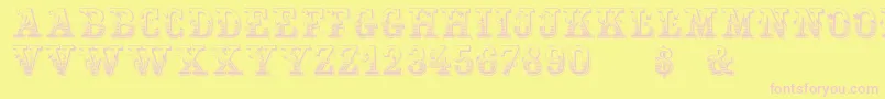 Holtzschue Regular Font – Pink Fonts on Yellow Background