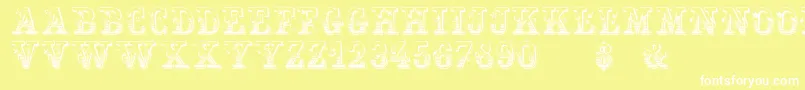 Holtzschue Regular Font – White Fonts on Yellow Background