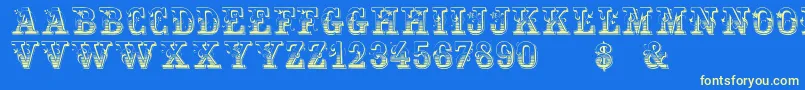 Holtzschue Regular Font – Yellow Fonts on Blue Background