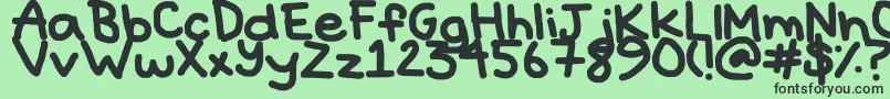Hyperbole-fontti – mustat fontit vihreällä taustalla