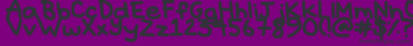 Hyperbole-fontti – mustat fontit violetilla taustalla