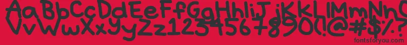 Hyperbole-fontti – mustat fontit punaisella taustalla