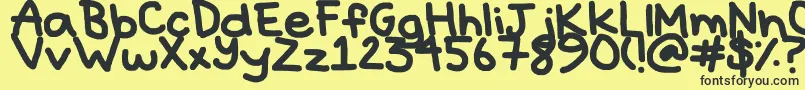 Hyperbole-fontti – mustat fontit keltaisella taustalla