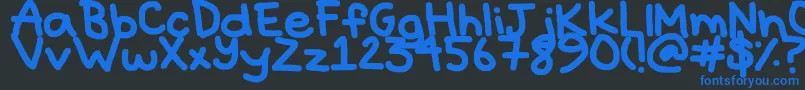 Hyperbole-fontti – siniset fontit mustalla taustalla