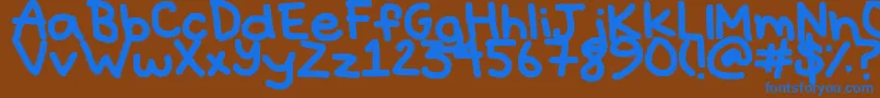 Hyperbole-fontti – siniset fontit ruskealla taustalla