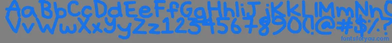フォントHyperbole – 灰色の背景に青い文字