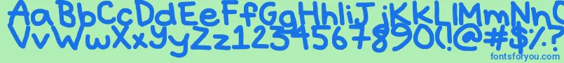 Hyperbole-fontti – siniset fontit vihreällä taustalla