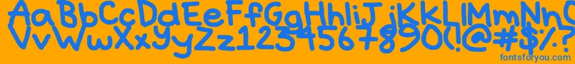 Hyperbole Font – Blue Fonts on Orange Background