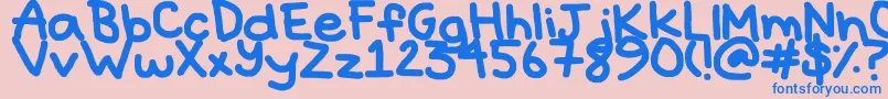 フォントHyperbole – ピンクの背景に青い文字