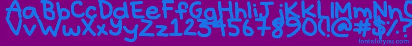 Hyperbole Font – Blue Fonts on Purple Background
